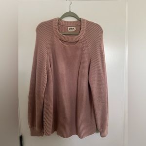 PACT peephole sweater